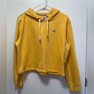 Tommy Jeans Mustard Yellow Women's Cropped Hoodie Size Medium